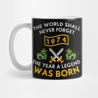 1974 The Year A Legend Was Born Dragons and Swords Design (Light) Mug